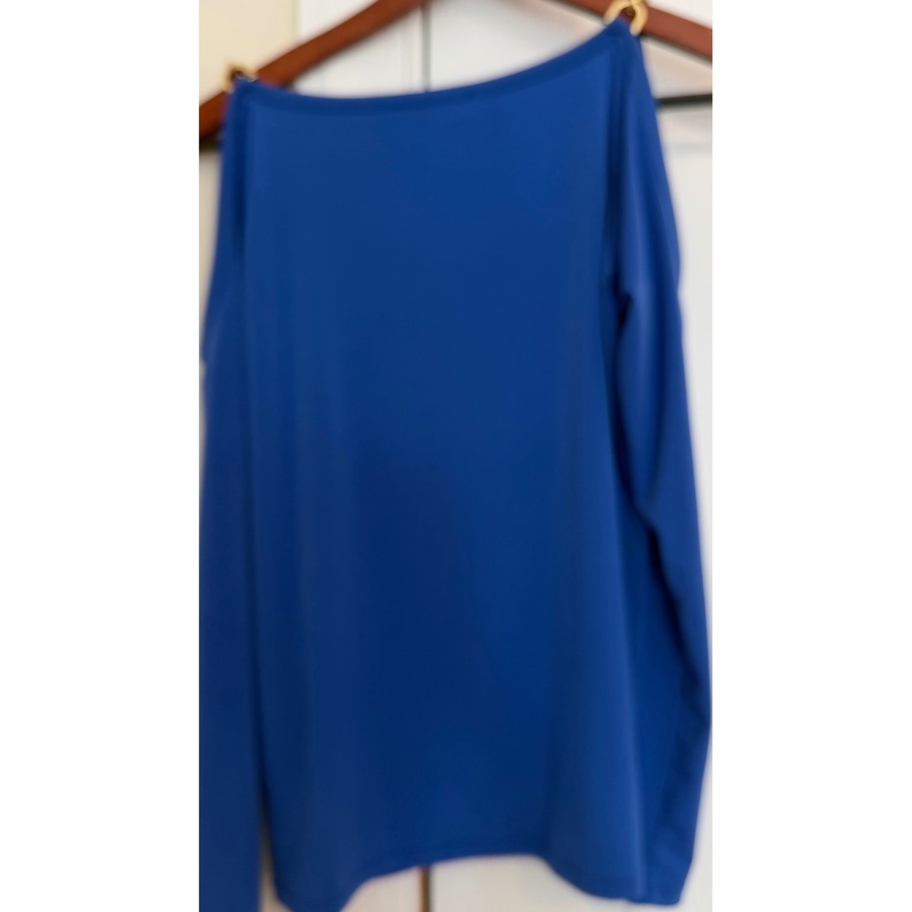 Michael Michael Kors Royal Blue Gold Chain Shoulder Cold Shoulder Top Small